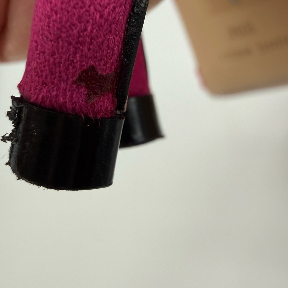 Nine West Faive Pink Suede Slingback Stiletto Pointed Toe Knot Detail Heels - Picture 14 of 16